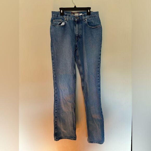 Vintage Old Navy Jeans Straight Leg SZ 8 Long 100% Cotton Small Flaw Medium Wash - Picture 1 of 6